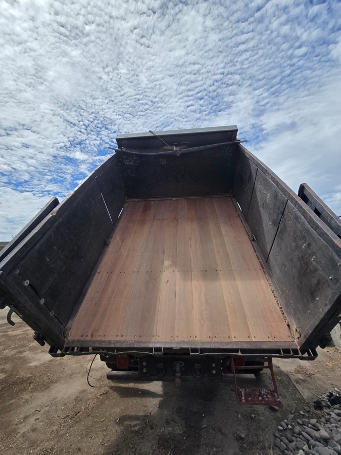 Dump body with a new wood floor